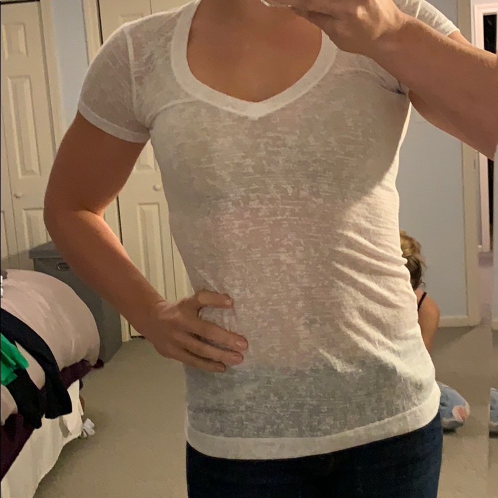 NWOT Express white burn out tee